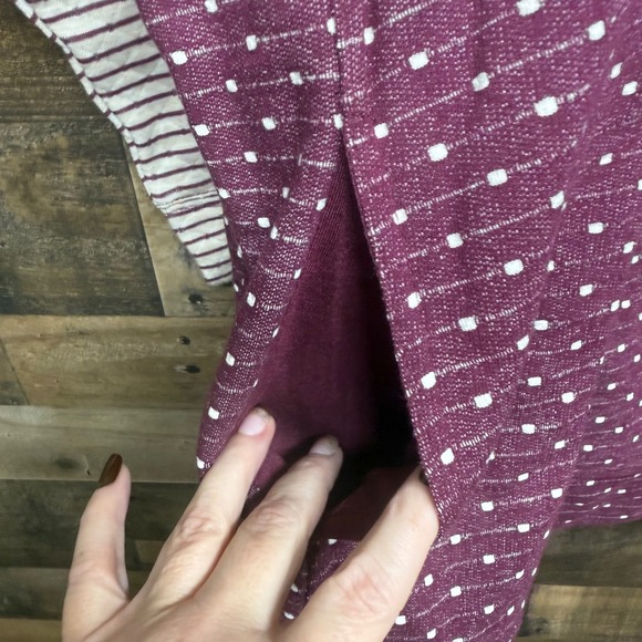 NWT Maurices 3X Purple Polka Dot Striped Sleeve Quarter Zip Pullover Sweatshirt - Picture 3 of 9